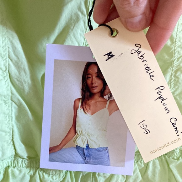 NATION LTD GABRIELLE PEPLUM CAMI - KEY LIME - Picture 6 of 7